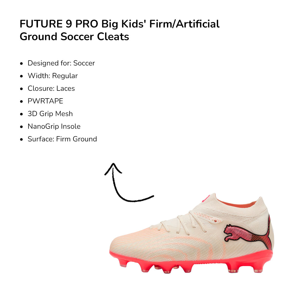Puma Future 9 Pro FG/AG Soccer Cleats product image 7, provided for visual reference and product detail review