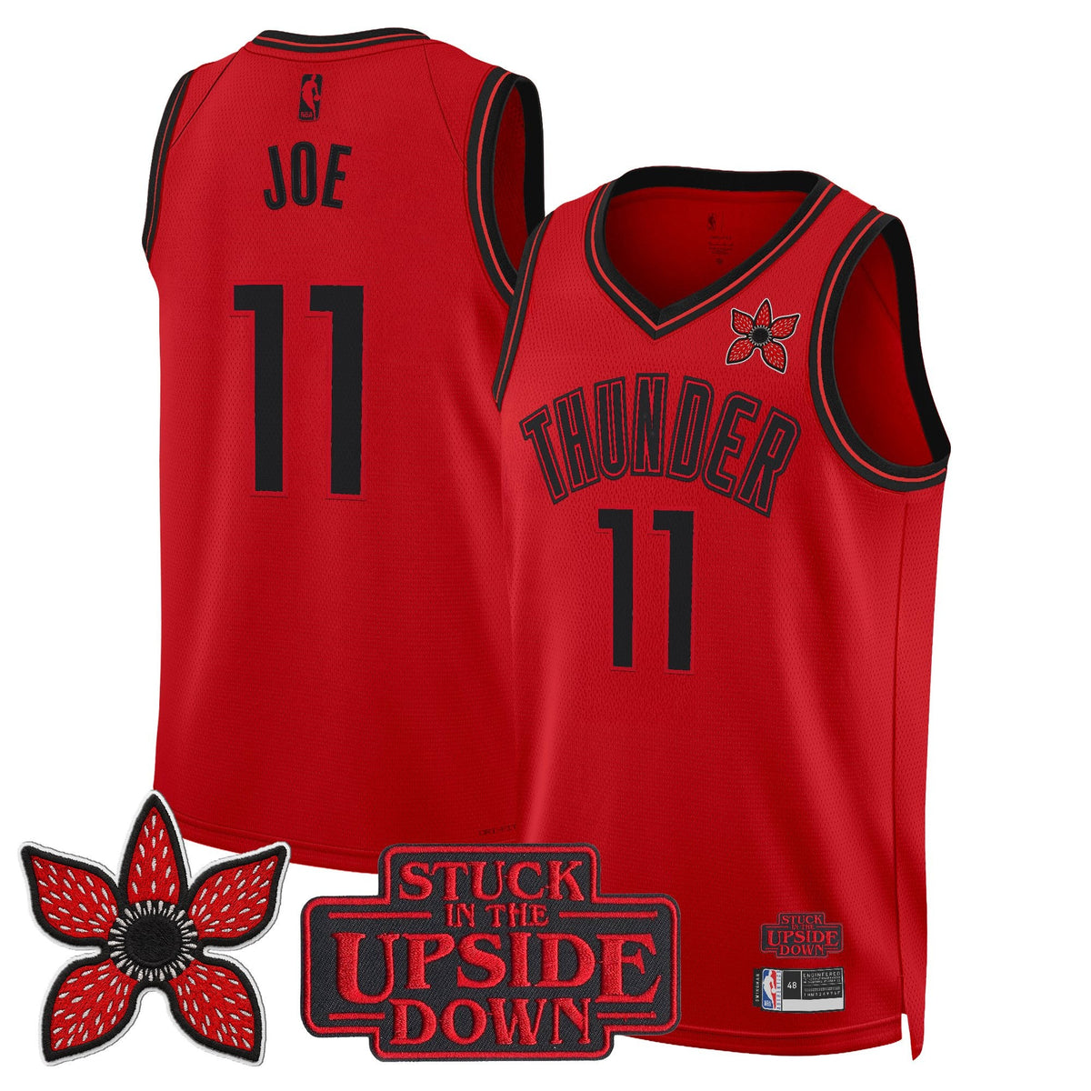Oklahoma City Thunder 'Stranger Things Edition' Swingman Jersey - All Stitched for Men product image 14, provided for visual