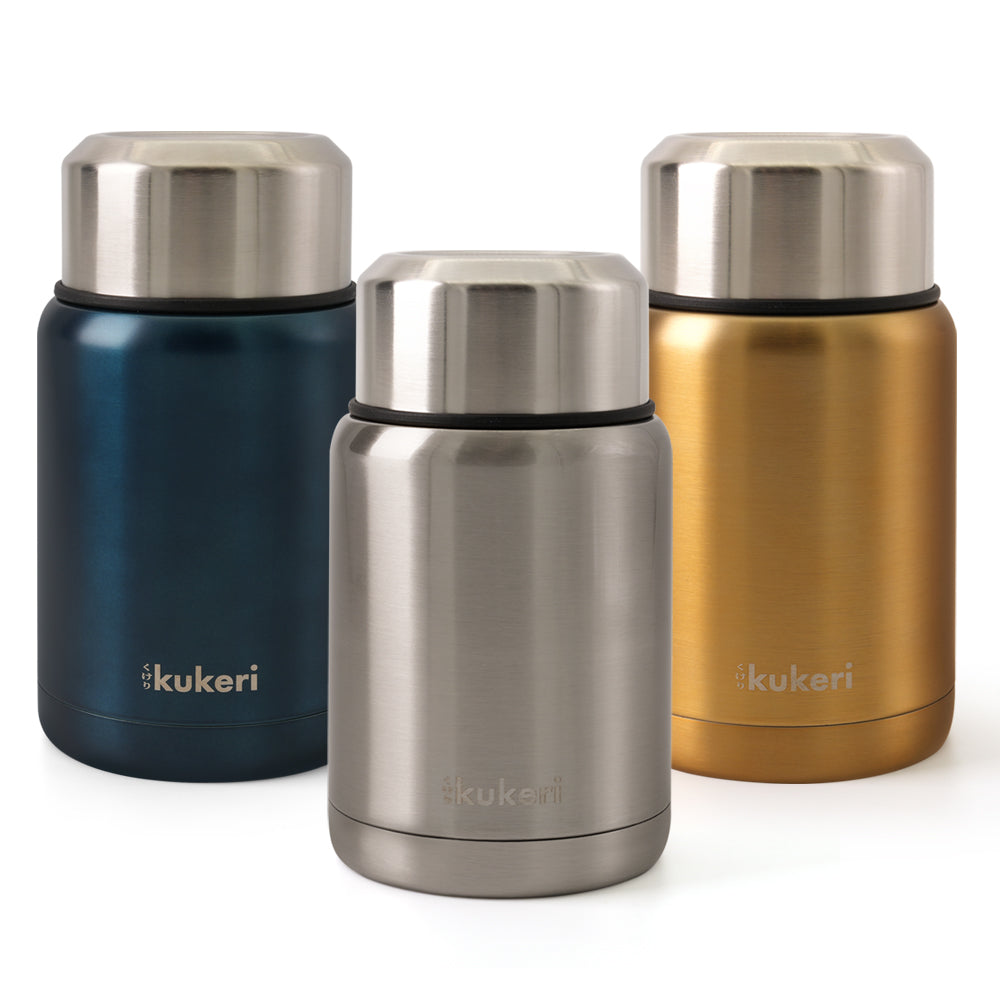 Kukeri 500ml Insulated Food Jar with Foldable Spoon - Pewter