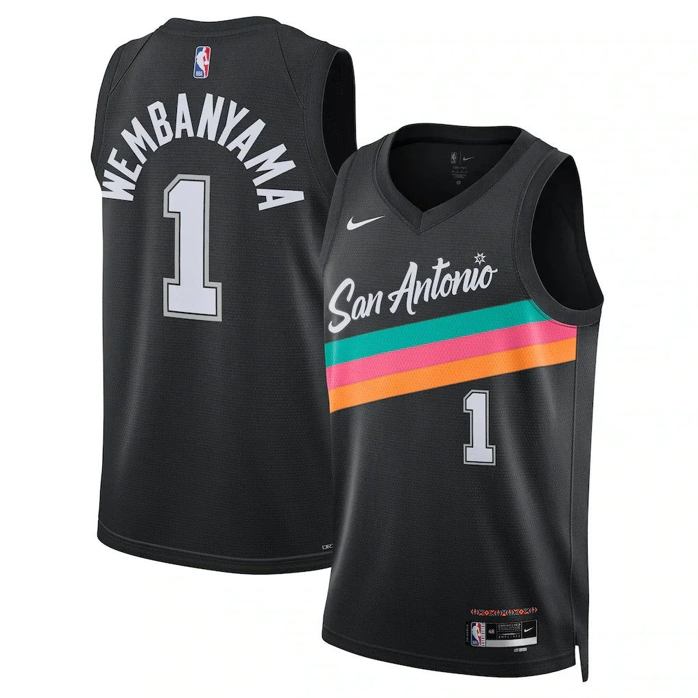 Victor Wembanyama San Antonio Spurs Unisex 2025/26 Jersey - Black - City Edition product image 1, provided for visual