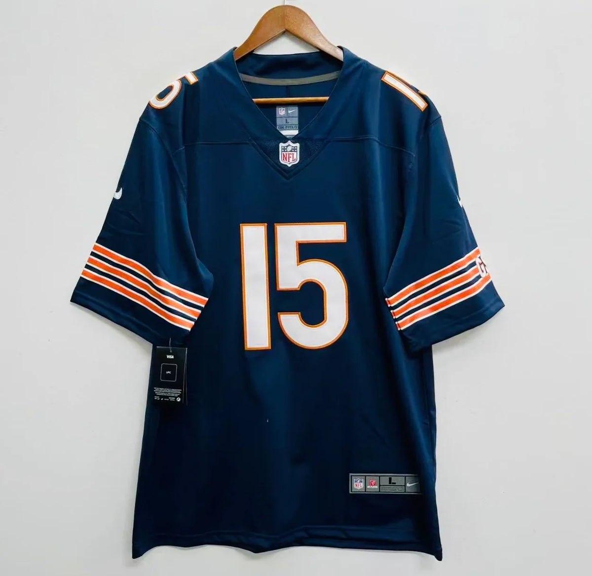 Rome Odunze Chicago Bears official Nike NFL Jersey product image 2, provided for visual reference and product detail review