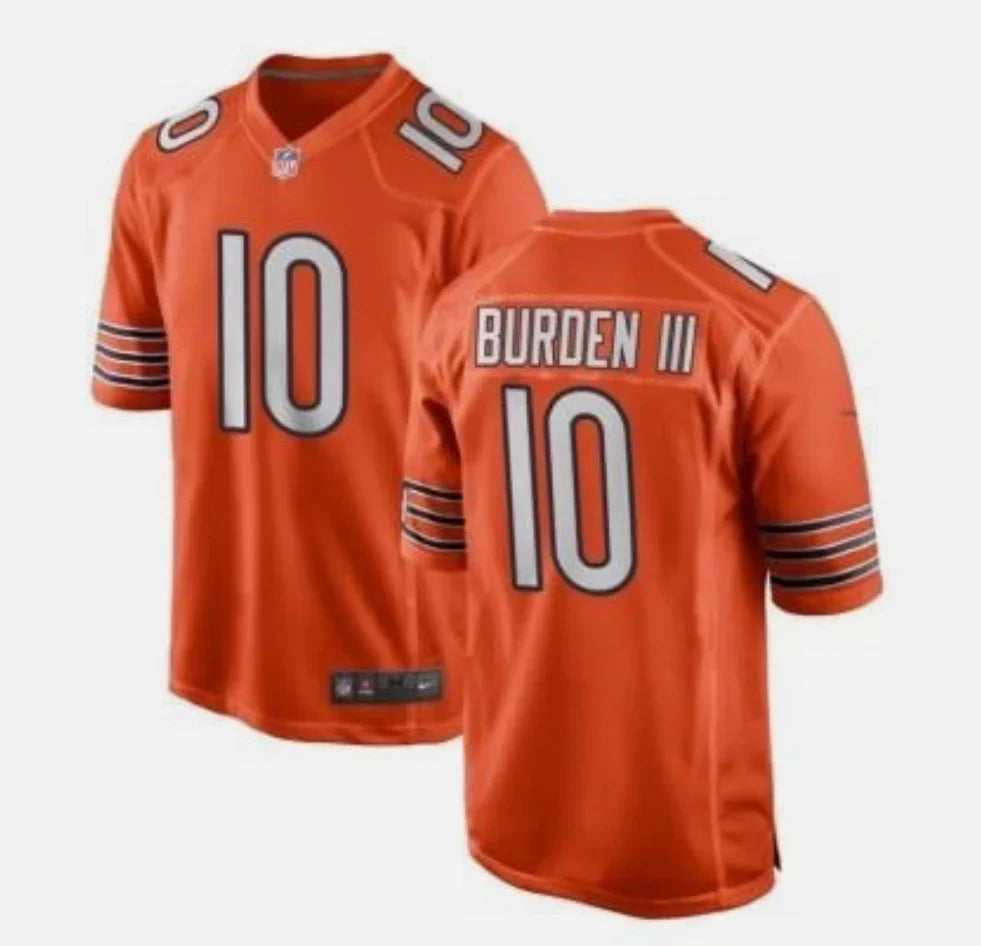 Luther Burden III Chicago Bears official Nike NFL Jersey Orange product image 1, provided for visual reference and product