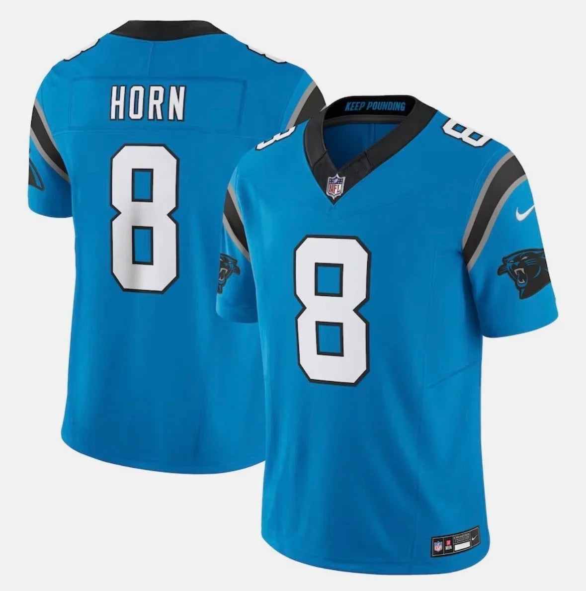 Jaycee Horn Carolina Panthers Official NFL NIKE Jersey product image 1, provided for visual reference and product detail