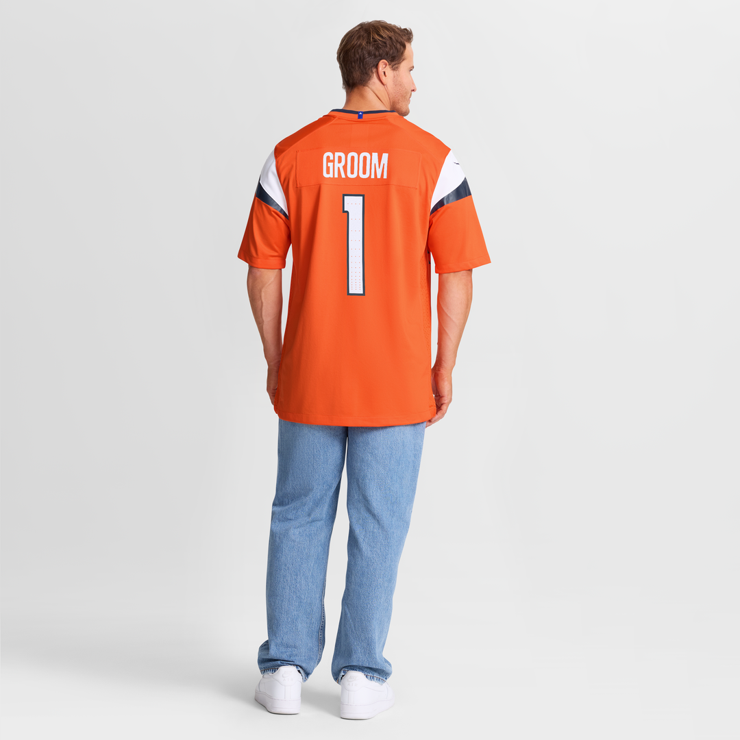 Denver Broncos Number 1 Groom Nike Orange Game Jersey product image 8