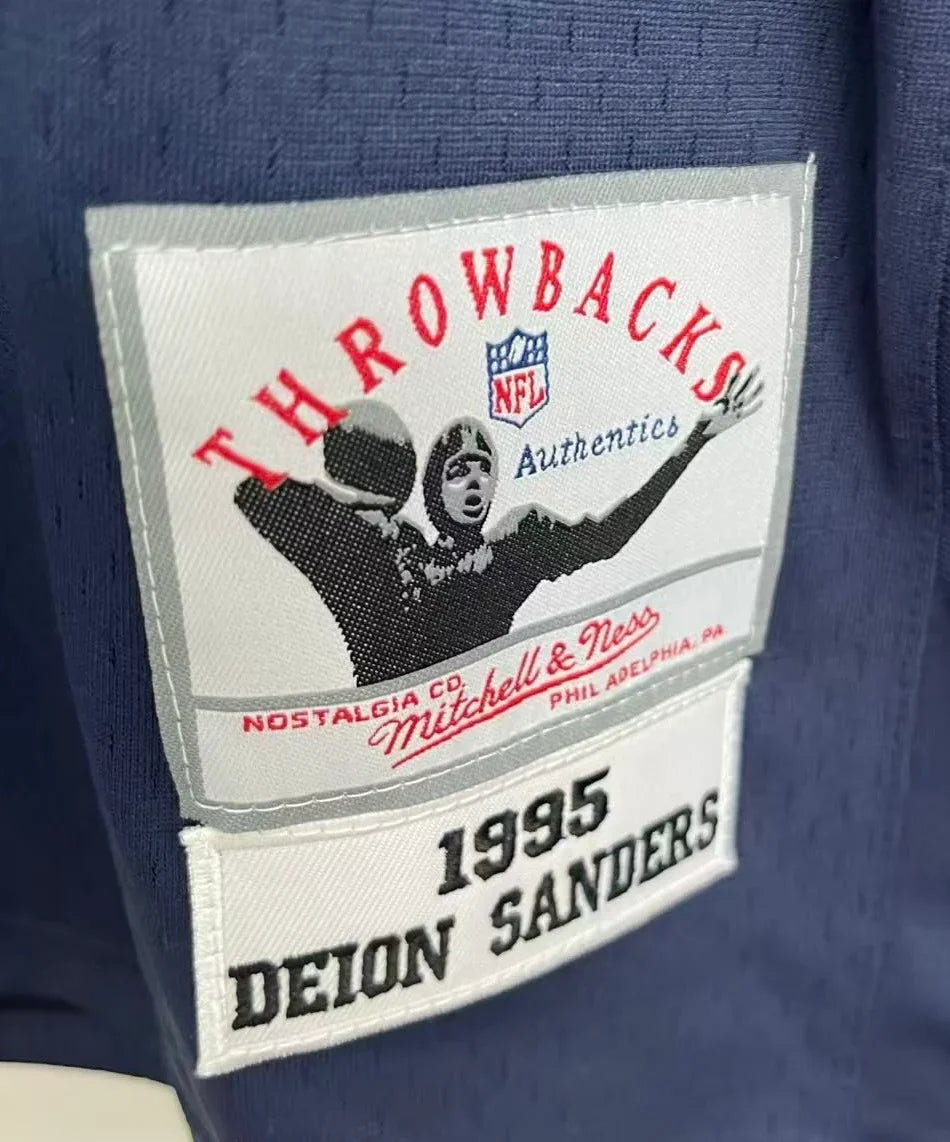 Deion Sanders 1995 Dallas Cowboys Official NFL Jersey Mitchell & Ness product image 3, provided for visual reference and
