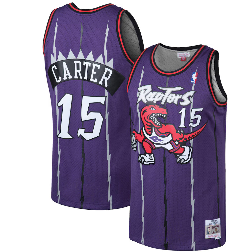 Vince Carter Toronto Raptors Mitchell & Ness 1998/99 Hardwood Classics Swingman Jersey - Purple product image 1, provided