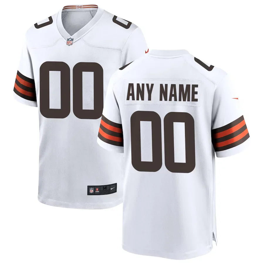 Any name & Number Cleveland Browns NFL Nike custom made jersey white product image 2, provided for visual reference and
