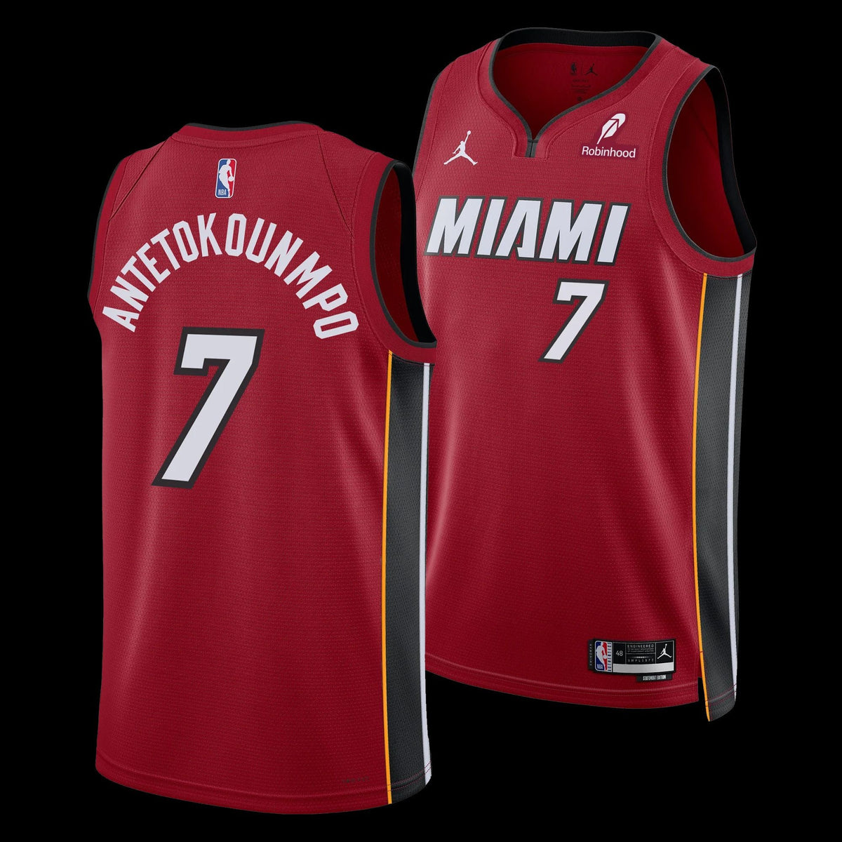 Giannis Antetokounmpo Miami Heat Jersey - Red product image 1, provided for visual reference and product detail review