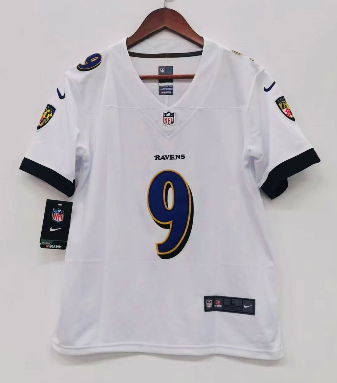 Justin Tucker Baltimore Ravens YOUTH Jersey White product image 2, provided for visual reference and product detail review