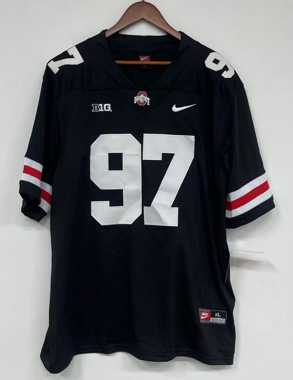 Nick Bosa Ohio State Buckeyes YOUTH KIDS Jersey black product image 2, provided for visual reference and product detail