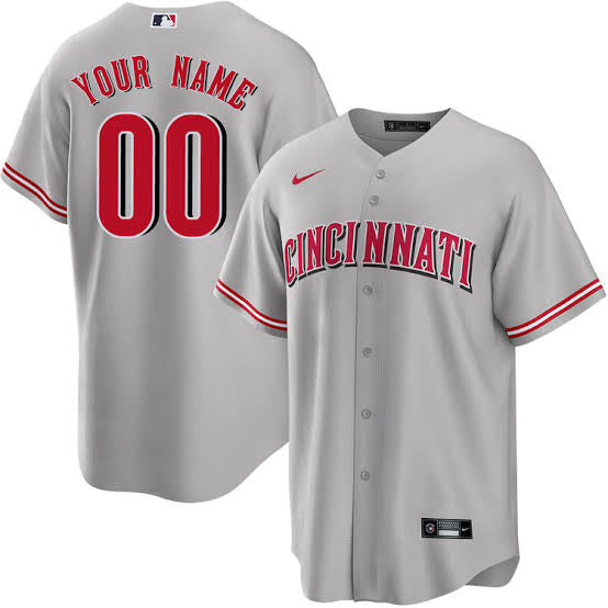 Any Name and Number customized YOUTH KIDS Cincinnati Reds Official MLB Nike jersey gray product image 1, provided for visual