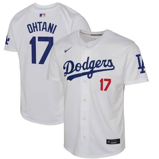 Shohei Ohtani Los Angeles Dodgers YOUTH Official MLB Nike Jersey White product image 1, provided for visual reference and