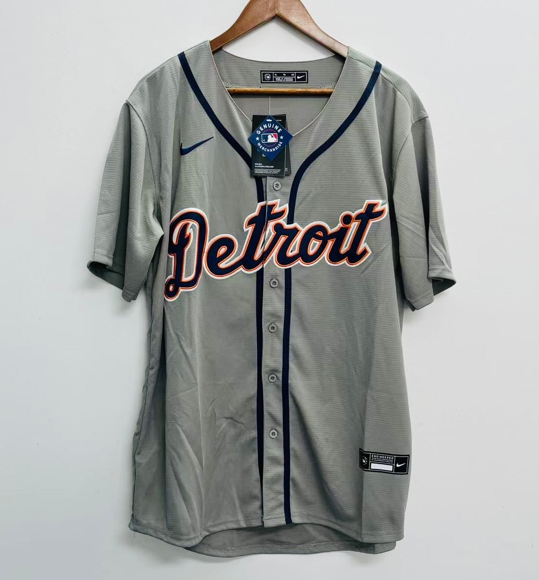 Tarik Skubal Detroit Tigers Youth Official MLB Nike Jersey Gray product image 3, provided for visual reference and product