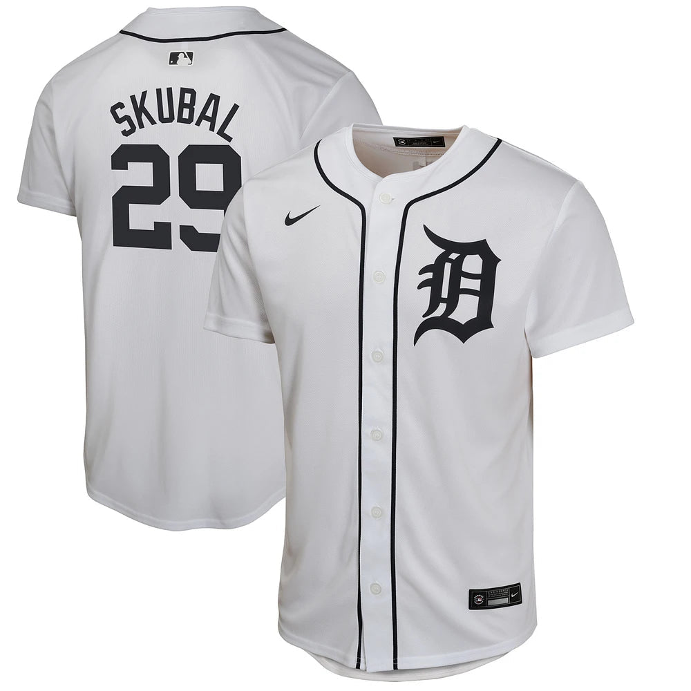 Tarik Skubal Detroit Tigers Youth Kids Official MLB Nike Jersey white product image 1, provided for visual reference and