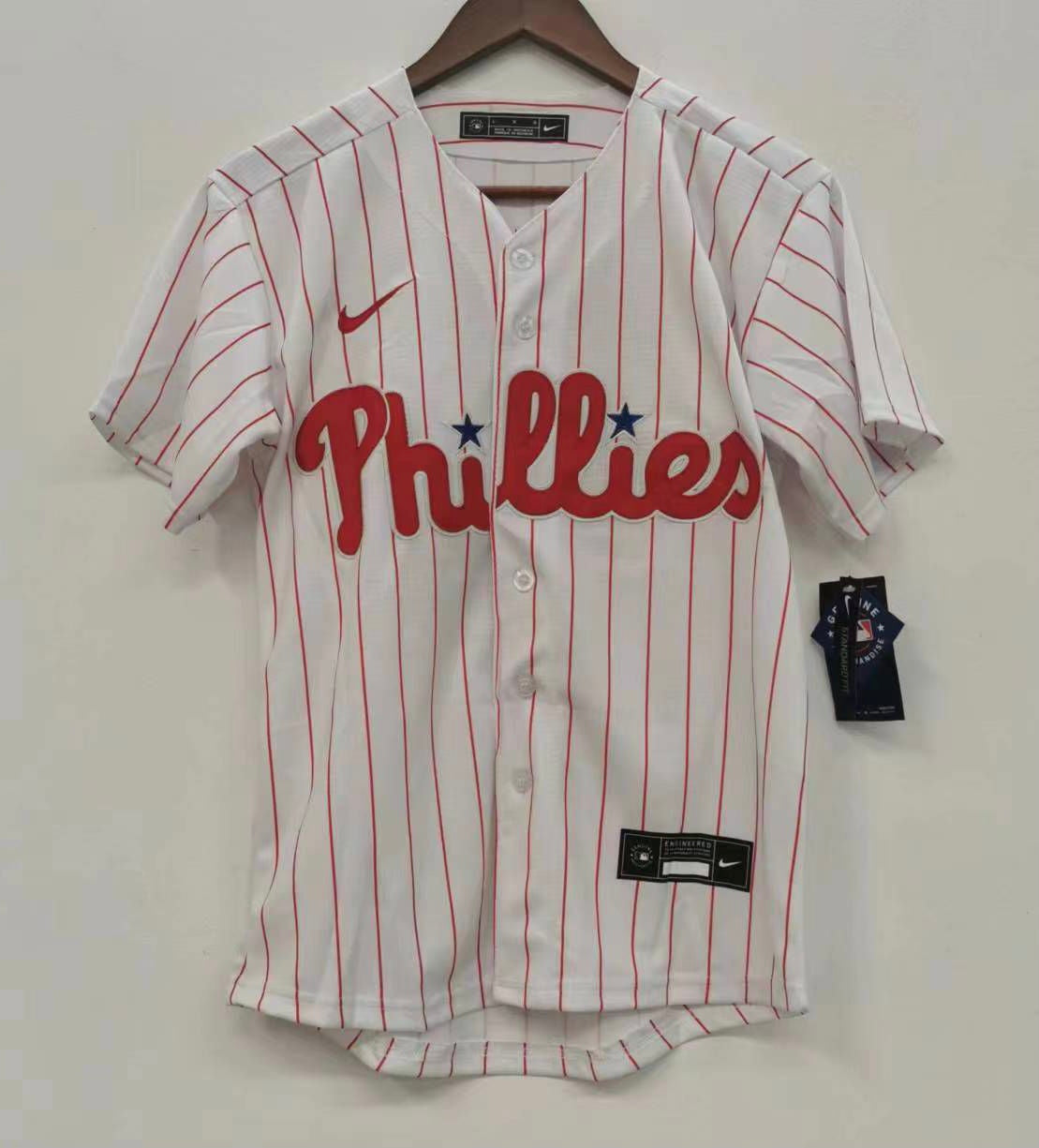 J.T. Realmuto YOUTH Philadelphia Phillies Jersey white product image 2, provided for visual reference and product detail