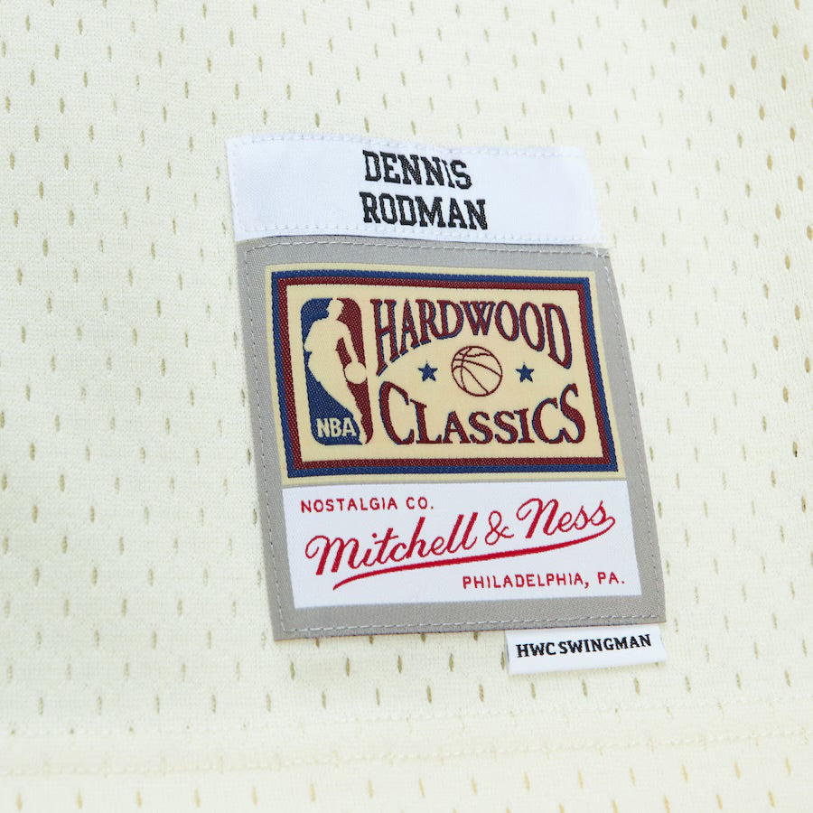 Dennis Rodman YOUTH KIDS Chicago Bulls Mitchell & Ness Jersey cream color product image 5, provided for visual reference and