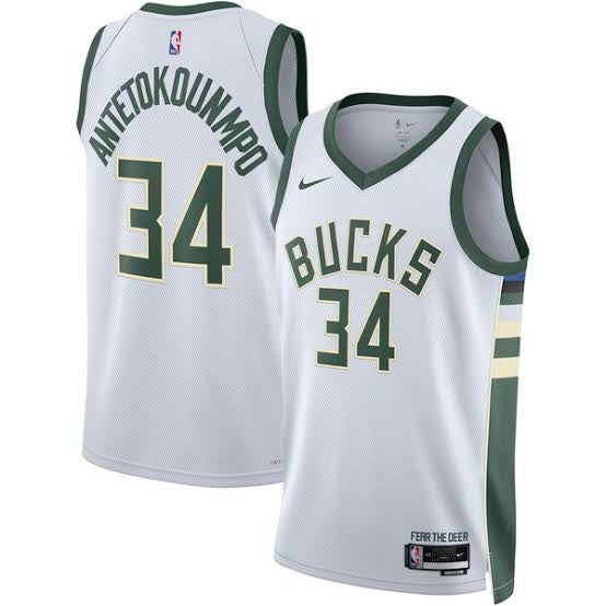 Giannis Antetokounmpo Milwaukee Bucks YOUTH KIDS Jersey white product image 1, provided for visual reference and product