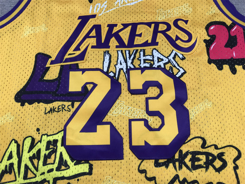 Lebron James YOUTH KIDS Los Angeles Lakers Official NBA Graffiti Jersey product image 3, provided for visual reference and