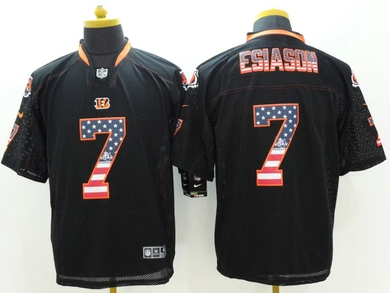 Boomer Esiason Cincinnati Bengals military Stars and Stripes Jersey product image 1, provided for visual reference and