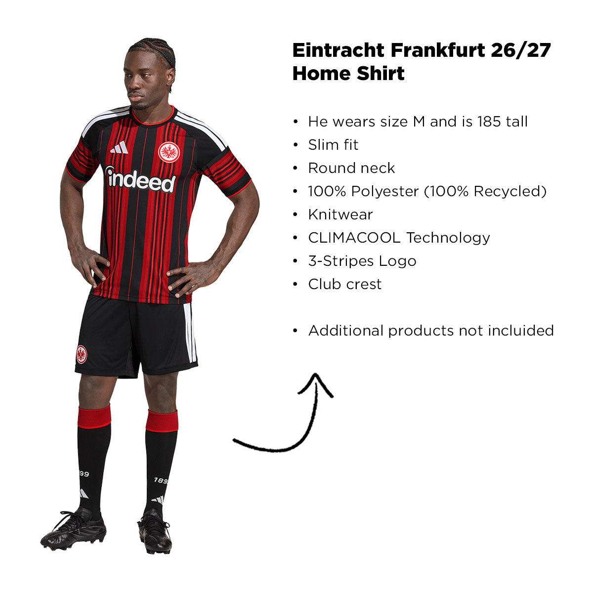 adidas Eintracht Frankfurt 26/27 Home Jersey product image 7, provided for visual reference and product detail review