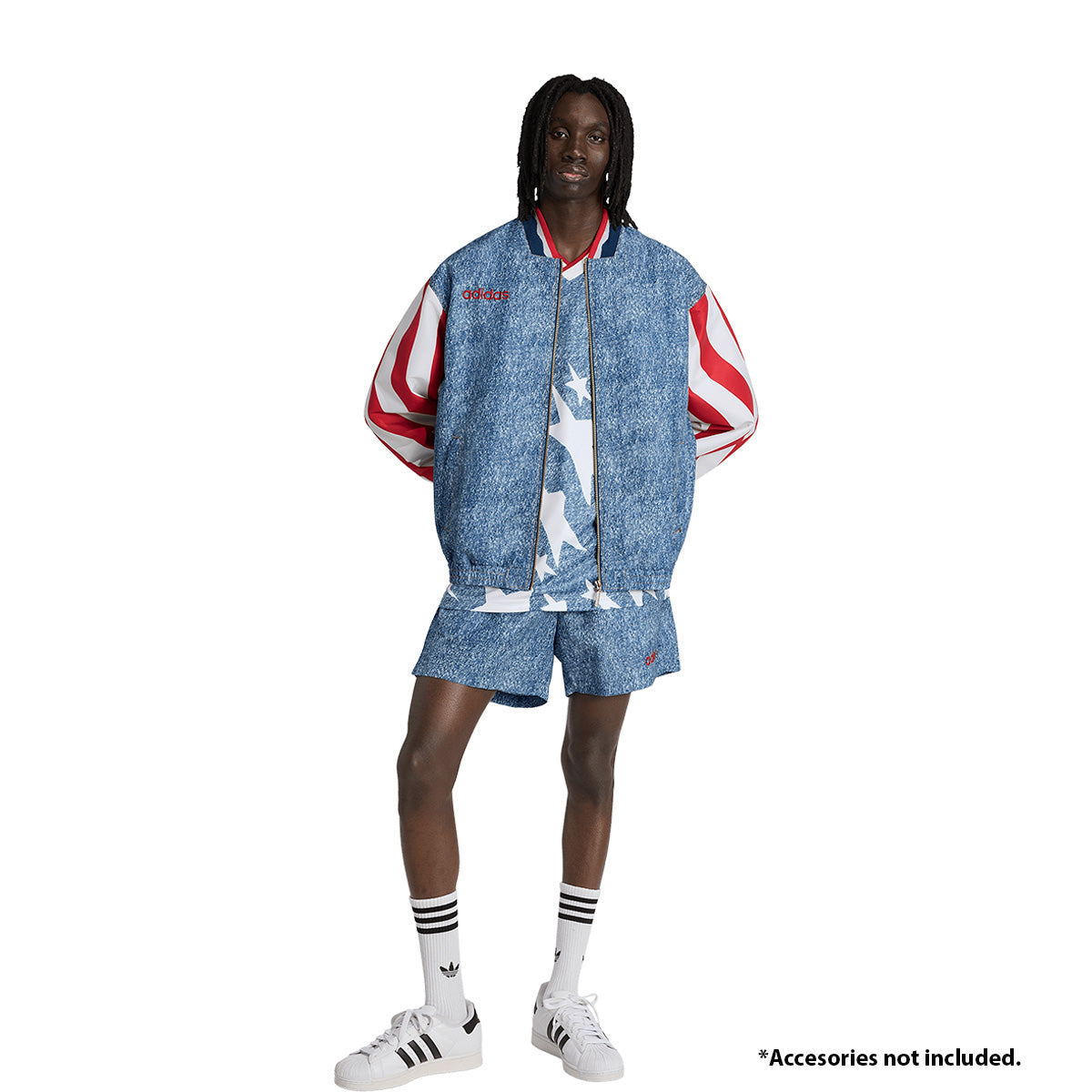 adidas USA Denim Graphic Track Jacket product image 9, provided for visual reference and product detail review