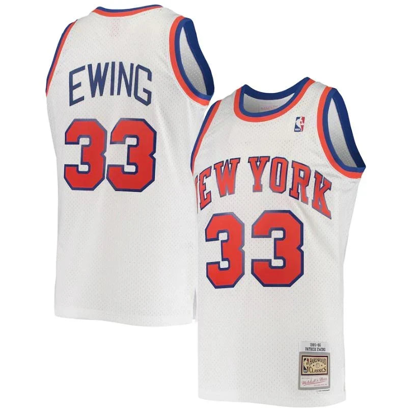 Patrick Ewing New York Knicks 1985/86 Hardwood Classics Jersey - White product image 1, provided for visual reference and