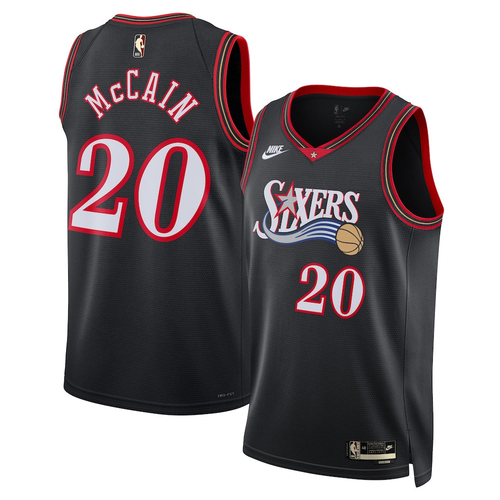 Jared McCain Philadelphia 76ers Unisex Jersey - Classic Edition - Black product image 1, provided for visual reference and