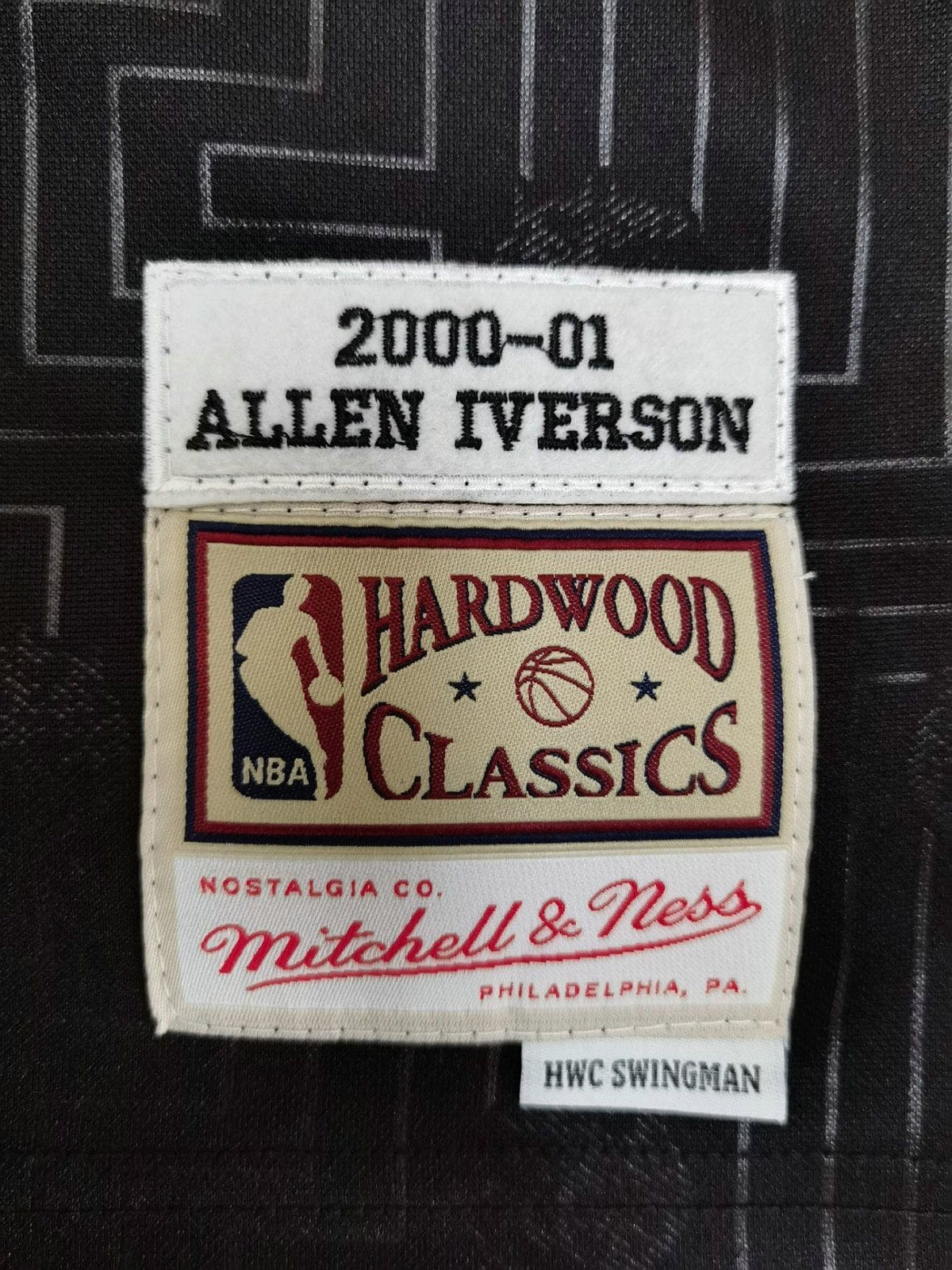 Allen Iverson Philadelphia 76ers 2000/01 Hardwood Classics Jersey - Black product image 4, provided for visual reference and
