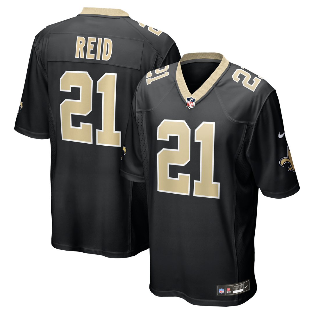 New Orleans Saints Justin Reid Nike Black Game Jersey product image 1