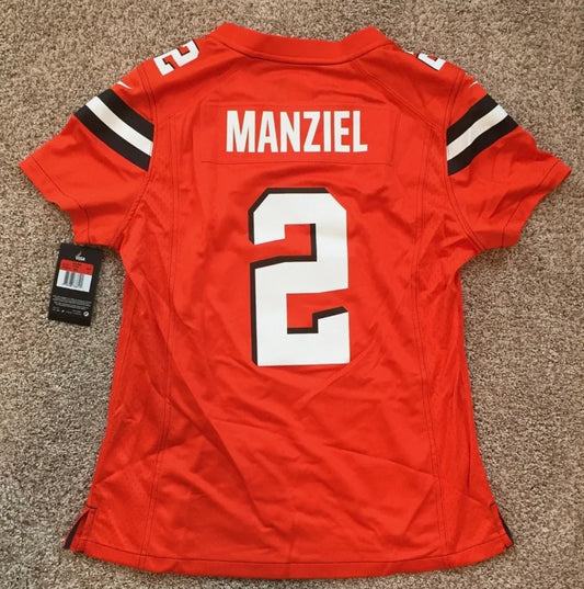 Johnny Manziel Cleveland Browns Official NFL NIKE Jersey Orange product image 1, provided for visual reference and product