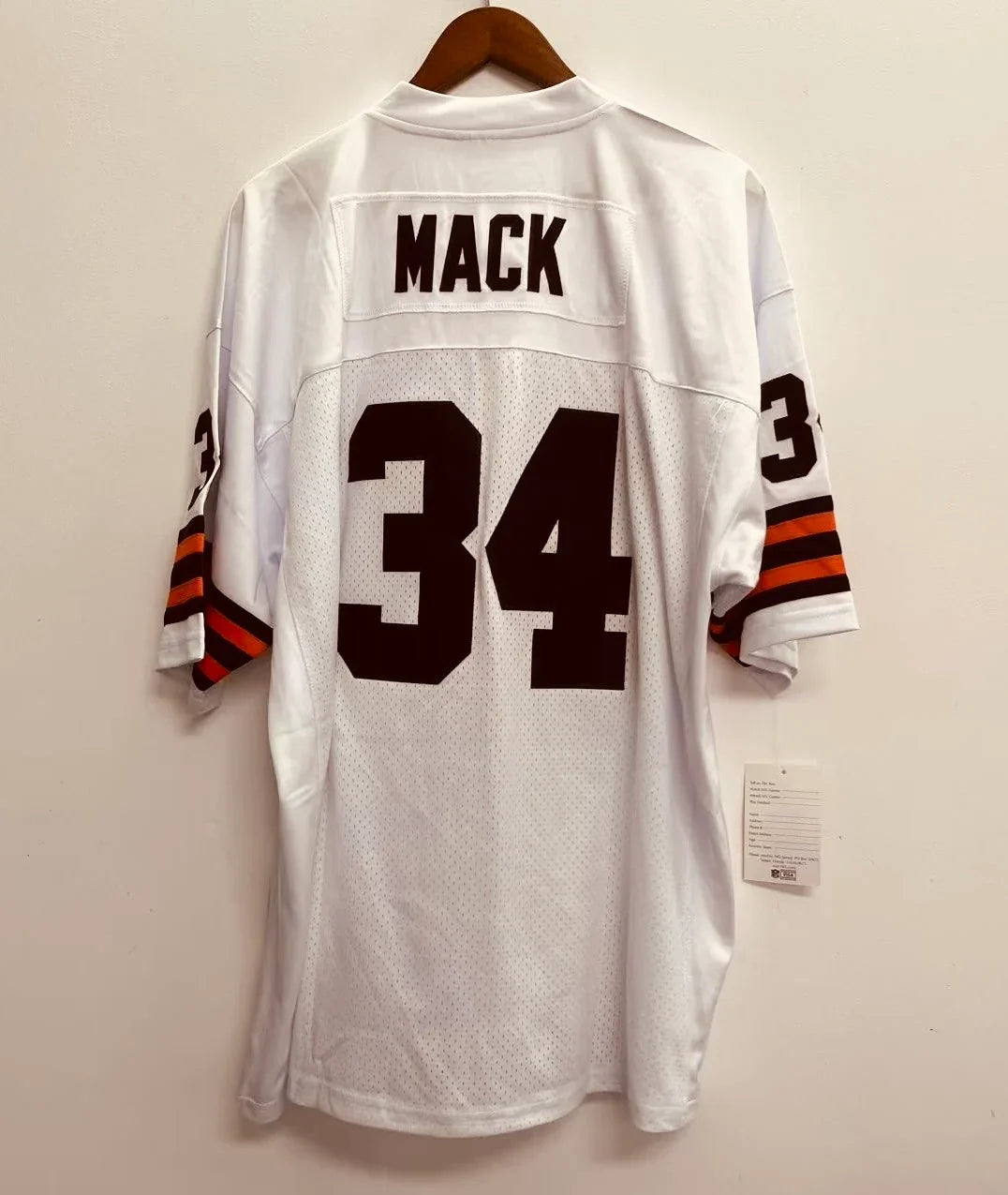 Kevin Mack Cleveland Browns Official NFL Mitchell & Ness Jersey white product image 1, provided for visual reference and
