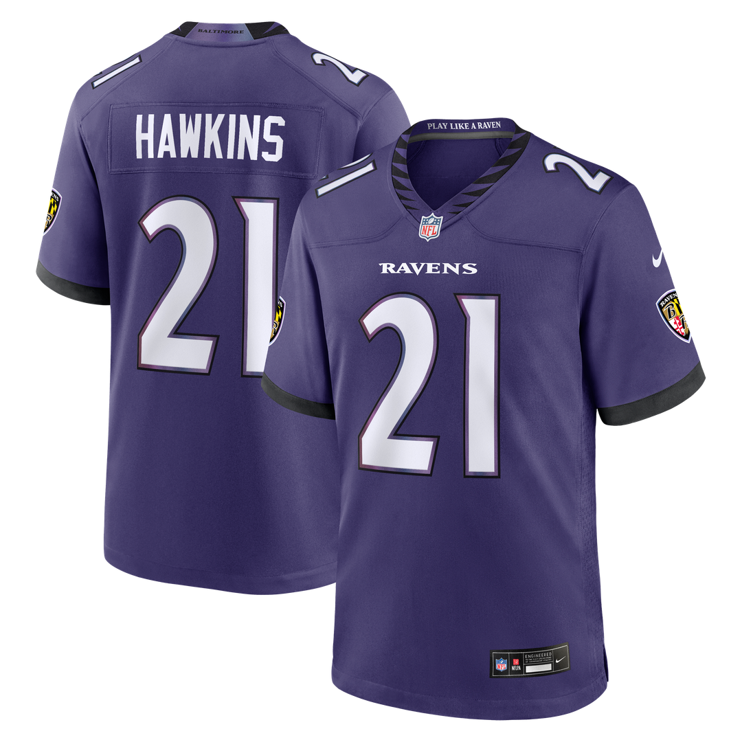 Baltimore Ravens Jaylinn Hawkins Nike Purple Game Jersey product image 1