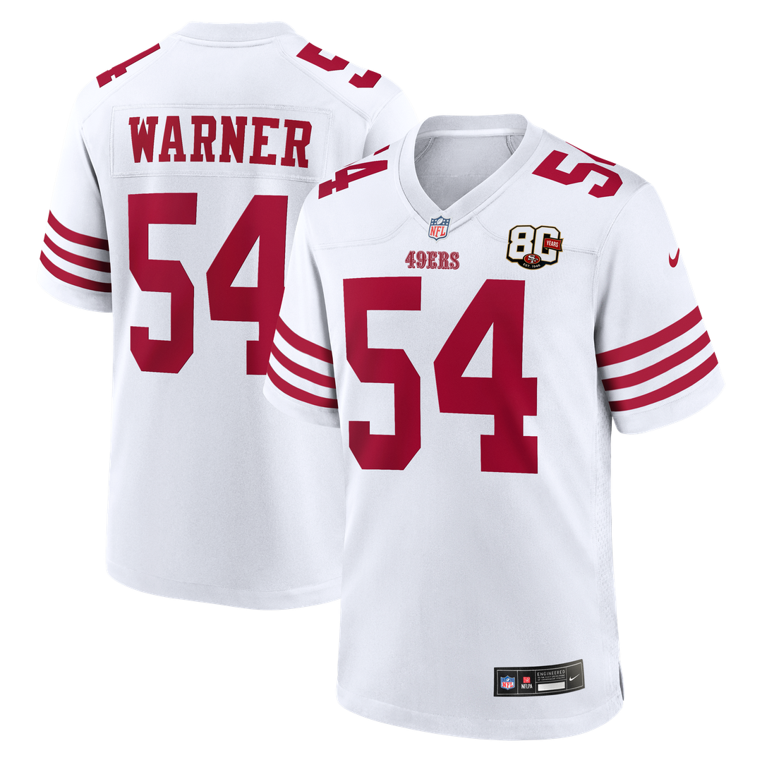 San Francisco 49ers Fred Warner Nike White 80th Anniversary product image 1