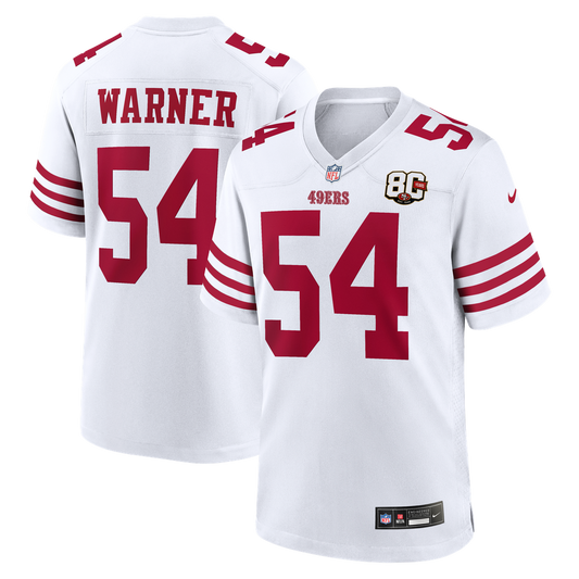 San Francisco 49ers Fred Warner Nike White 80th Anniversary product image 1