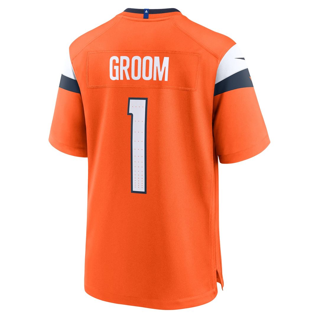Denver Broncos Number 1 Groom Nike Orange Game Jersey product image 3