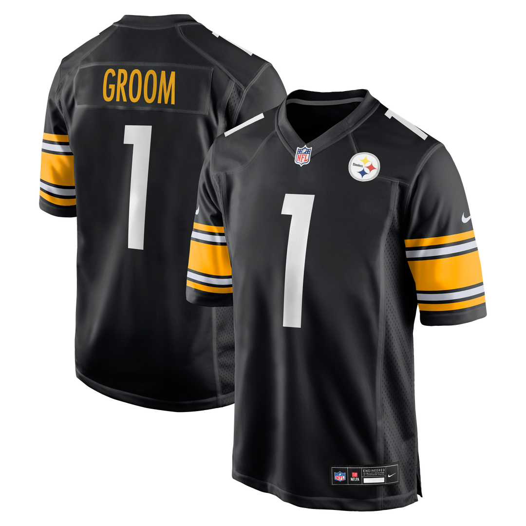 Pittsburgh Steelers Number 1 Groom Nike Black Game Jersey product image 1