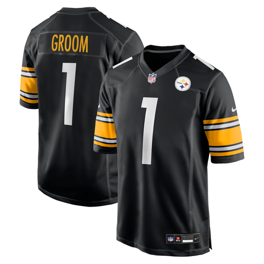 Pittsburgh Steelers Number 1 Groom Nike Black Game Jersey product image 1
