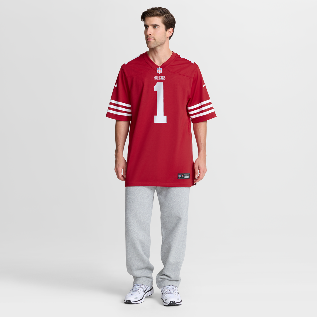 San Francisco 49ers Number 1 Groom Nike Scarlet Game Jersey product image 7