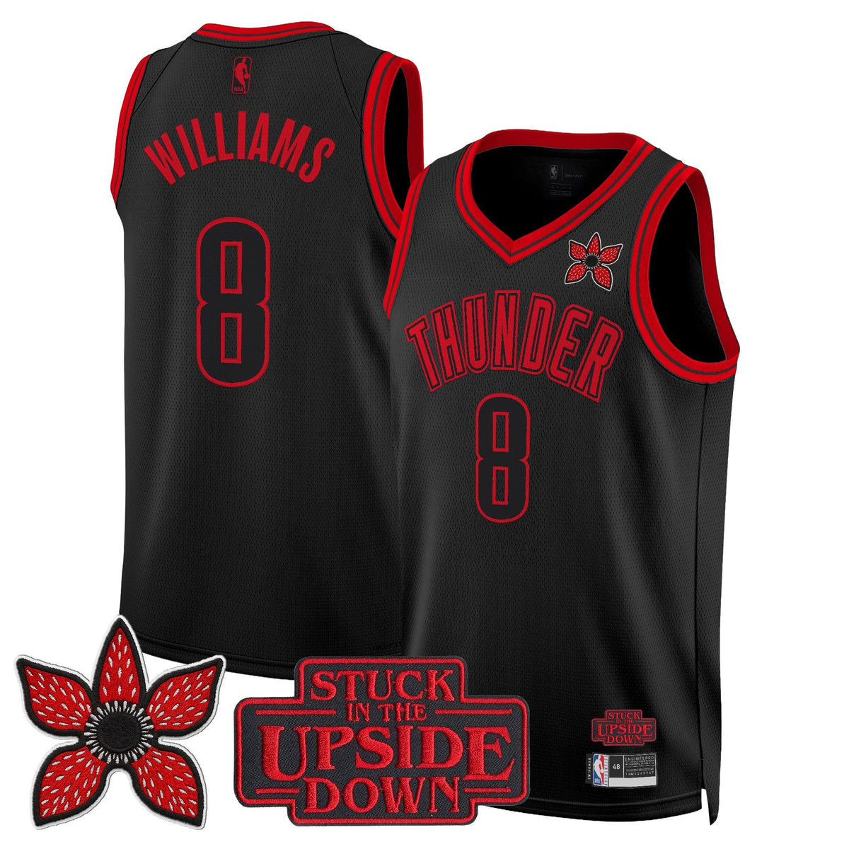 Oklahoma City Thunder 'Stranger Things Edition' Swingman Jersey - All Stitched for Men product image 3, provided for visual