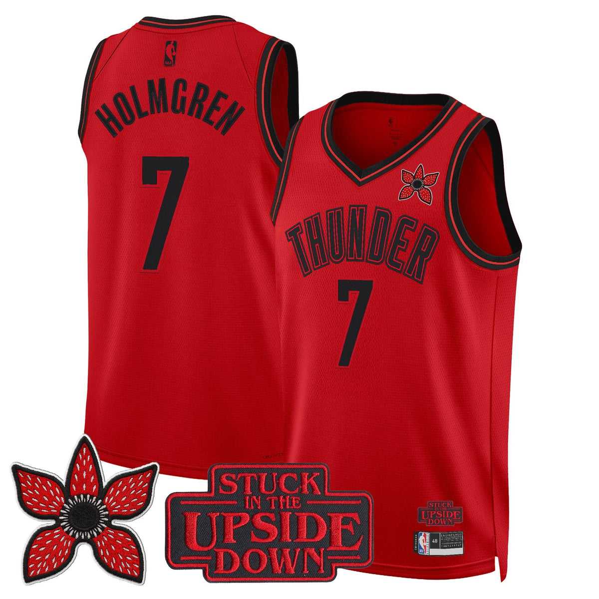 Oklahoma City Thunder 'Stranger Things Edition' Swingman Jersey - All Stitched for Men product image 8, provided for visual