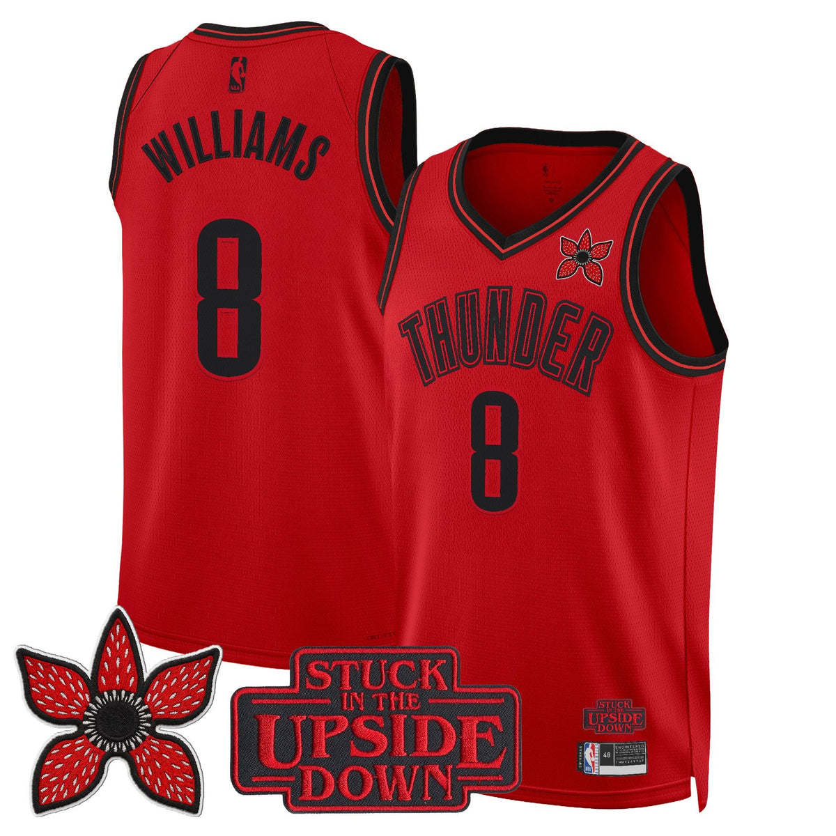 Oklahoma City Thunder 'Stranger Things Edition' Swingman Jersey - All Stitched for Men product image 7, provided for visual