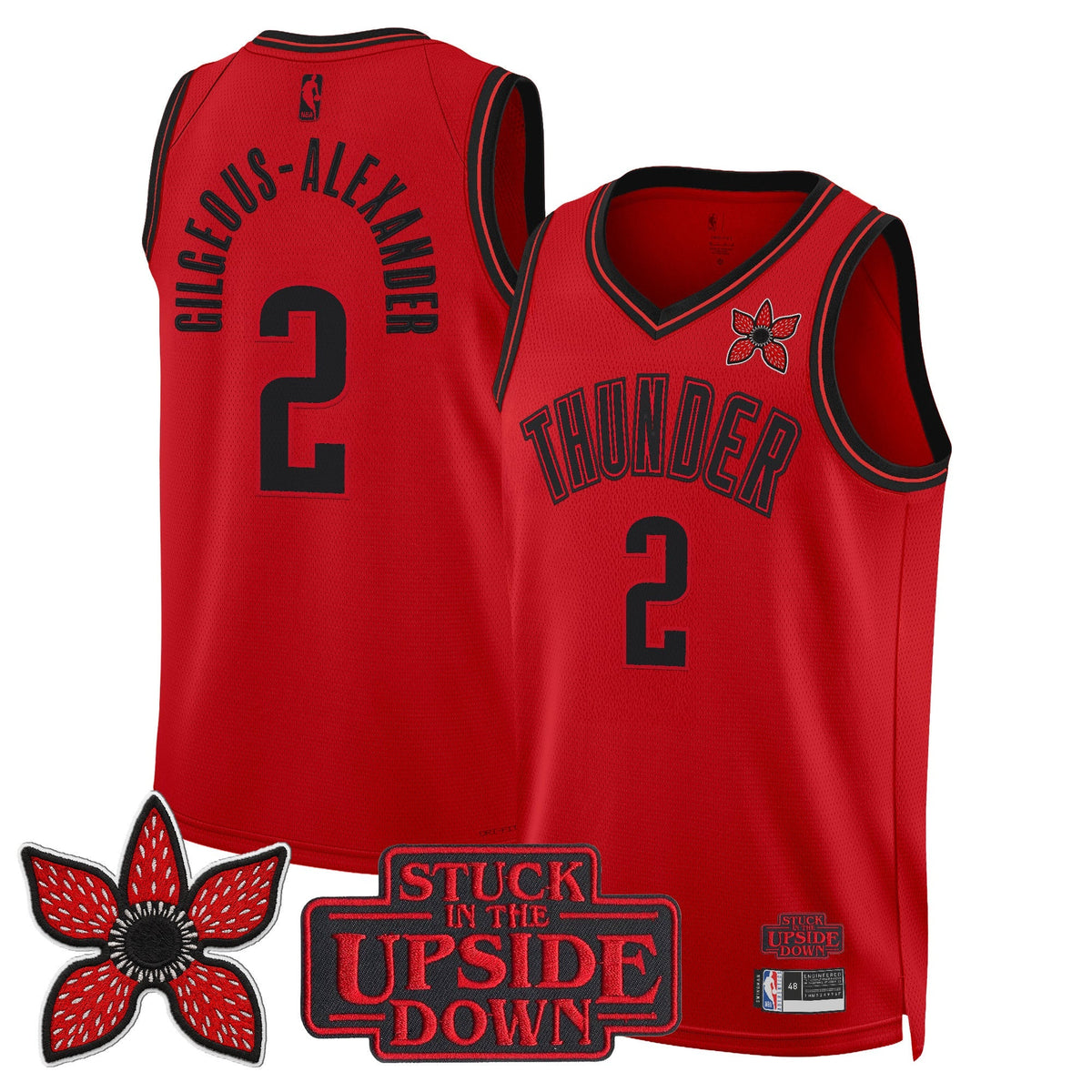 Oklahoma City Thunder 'Stranger Things Edition' Swingman Jersey - All Stitched for Men product image 6, provided for visual