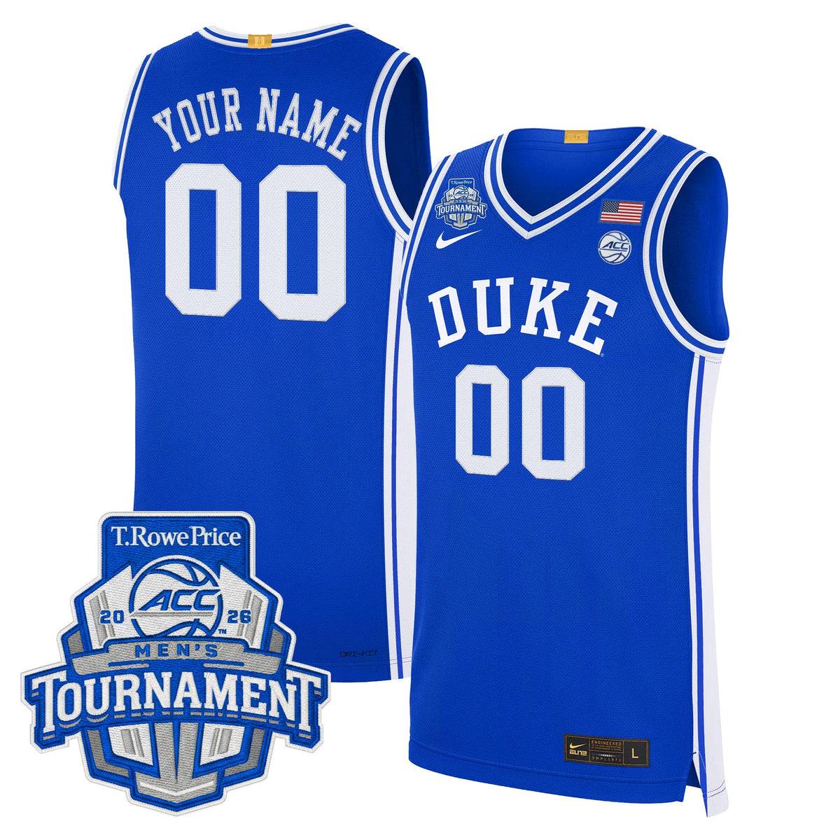 Duke Blue Devils 2026 ACC Conference Tournament Champions Custom Basketball Jersey - All Stitched product image 1, provided
