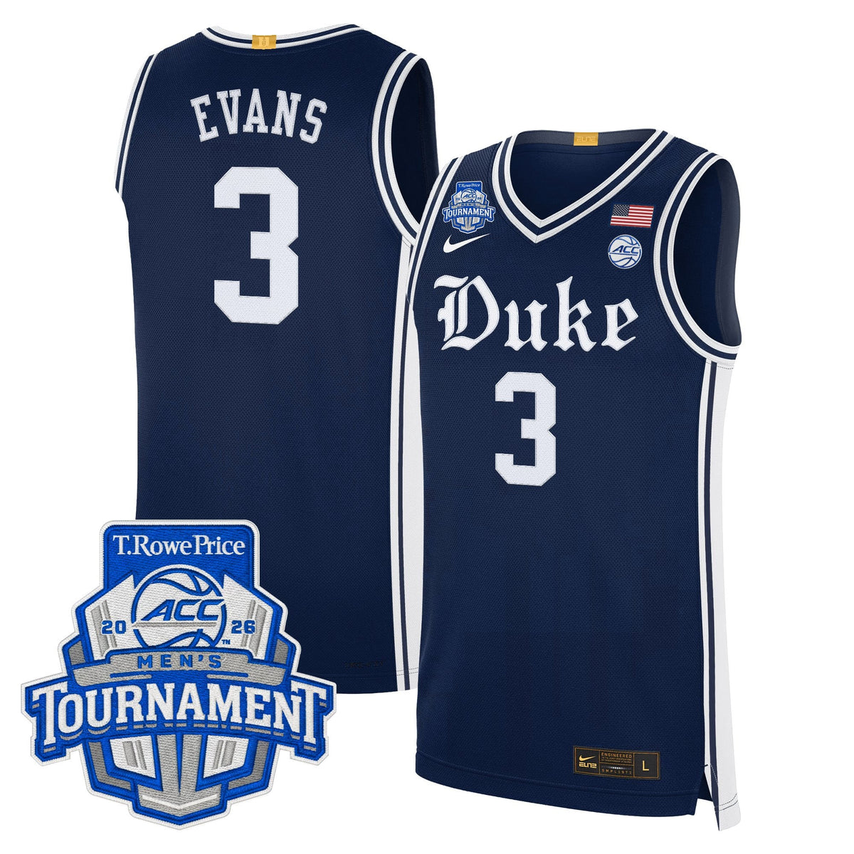 Duke Blue Devils 2026 ACC Conference Tournament Champions Basketball Jersey - All Stitched for Men product image 12,