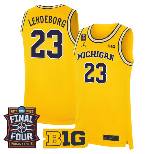 Michigan Wolverines 2026 Final Four Patch Basketball Jersey - All Stitched for Men product image 1, provided for visual