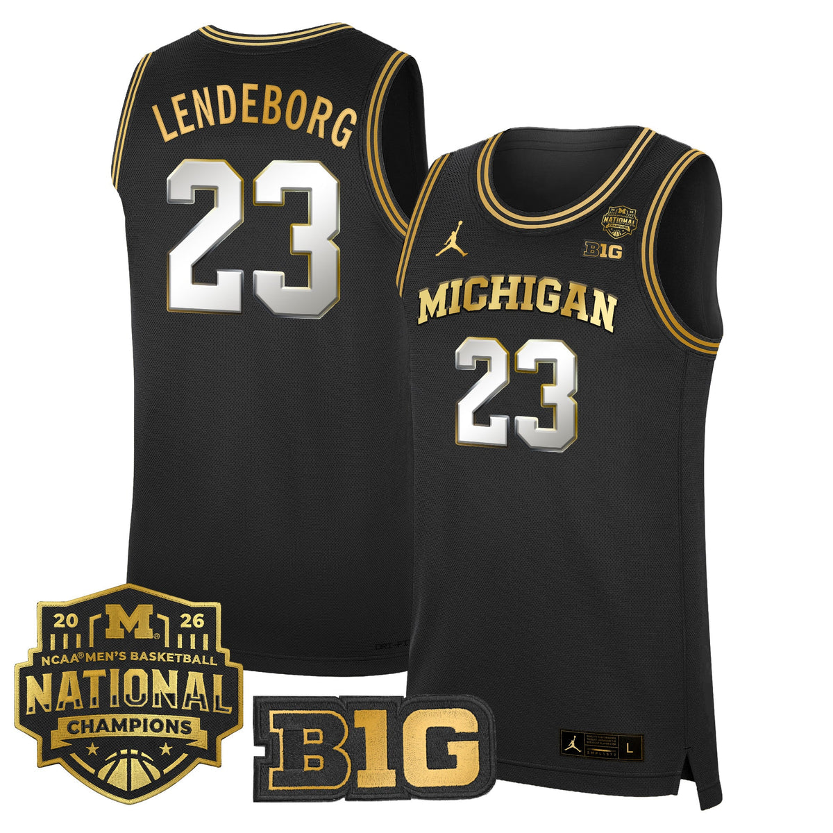Michigan Wolverines 2026 National Champions Patch Basketball Jersey - All Stitched for Men product image 25, provided for