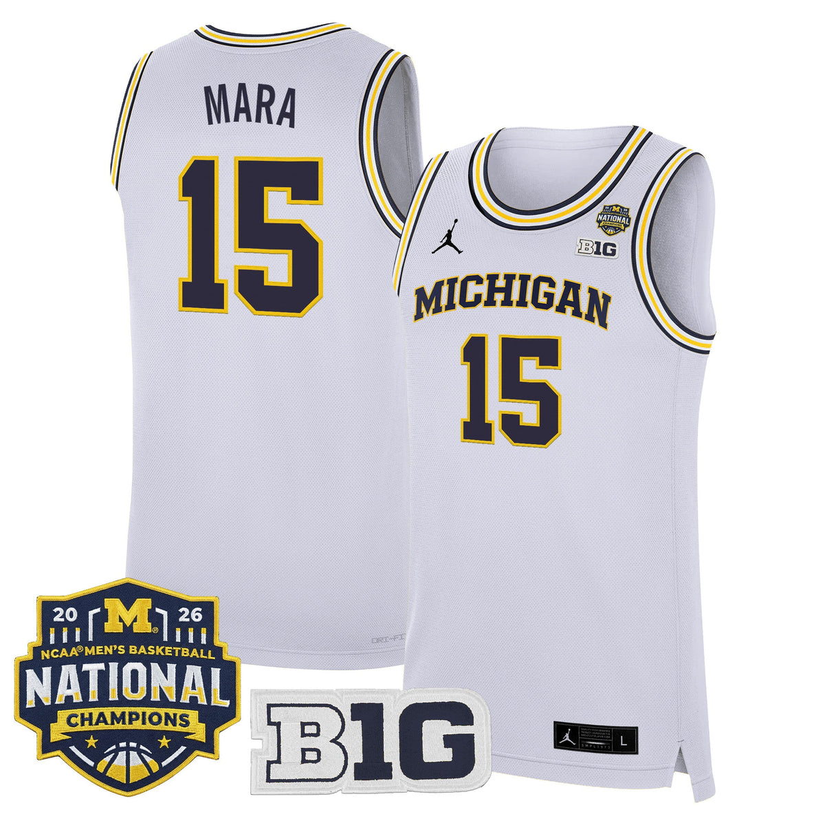 Michigan Wolverines 2026 National Champions Patch Basketball Jersey - All Stitched for Men product image 38, provided for