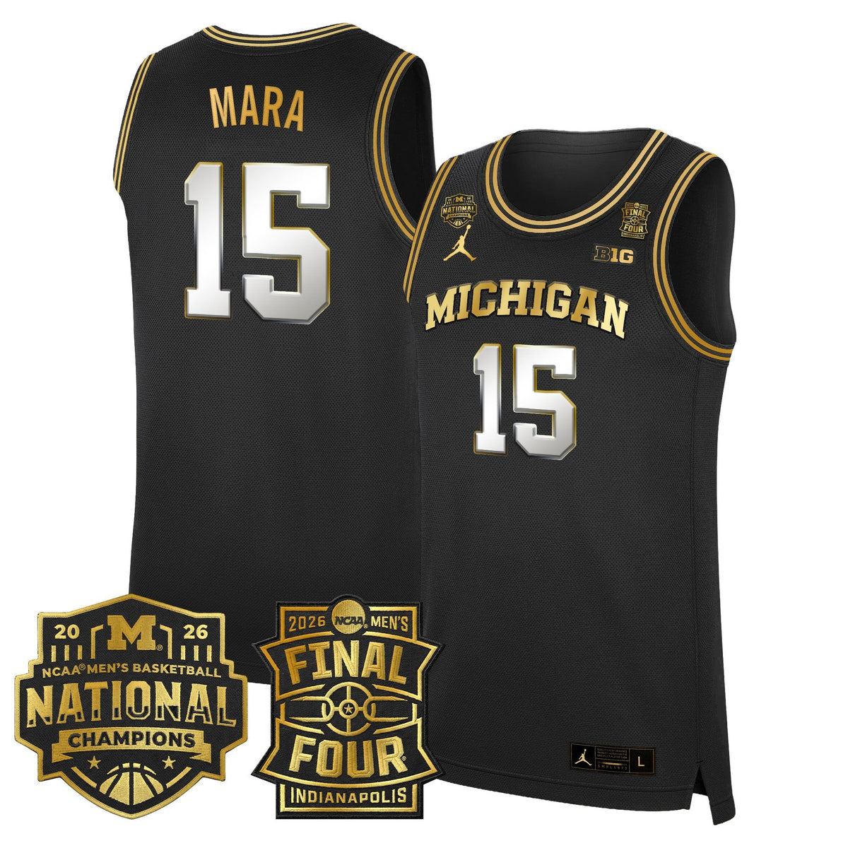 Michigan Wolverines 2026 Final Four & National Champions Patch Basketball Jersey - All Stitched for Men product image 26,