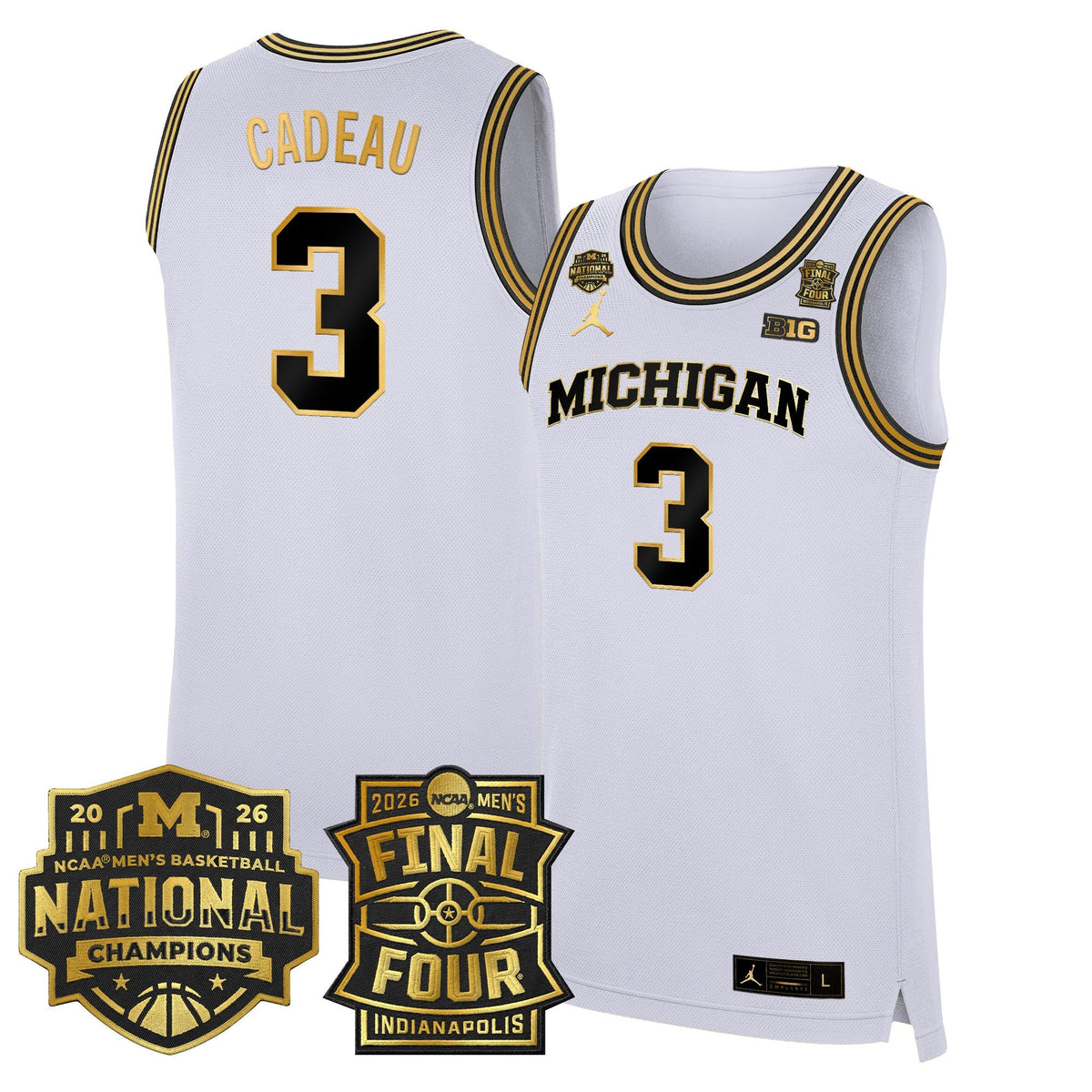 Michigan Wolverines 2026 Final Four & National Champions Patch Basketball Jersey - All Stitched for Men product image 40,