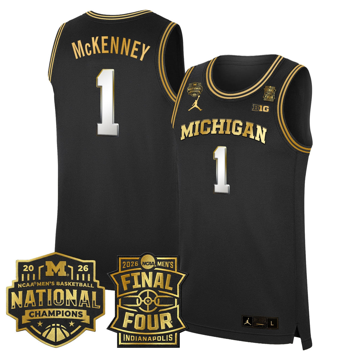 Michigan Wolverines 2026 Final Four & National Champions Patch Basketball Jersey - All Stitched for Men product image 28,